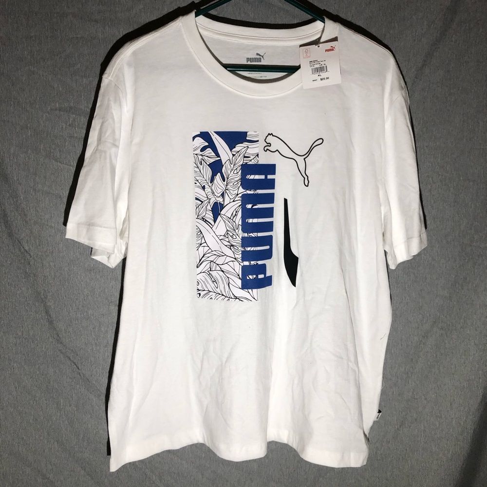 NWT White Puma Short Sleeve Summer Vibe Graphic T-shirt